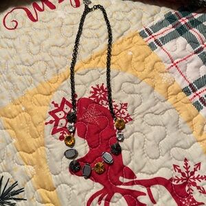 Black and gold football necklace